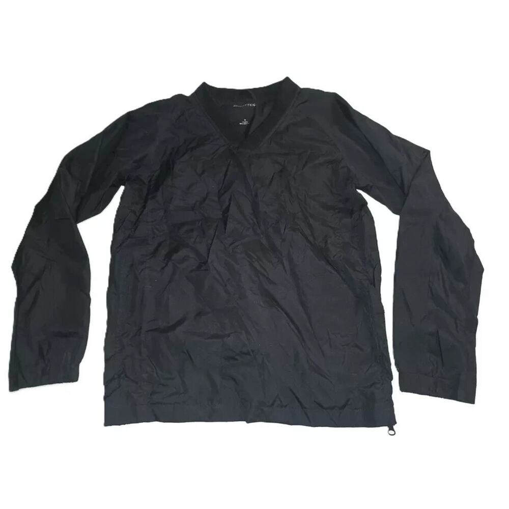 Sport-Tek Youth V-Neck Pullover Jacket Long Sleeve Sportwear Black Sz M(8) B002
